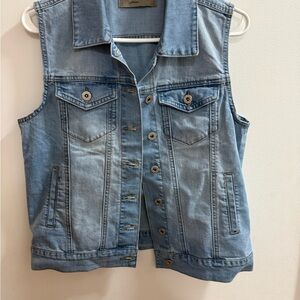 Monkey Ride Jeans Women's‎ Jean Vest Light Wash Size L